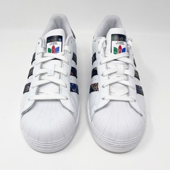 SOLD ADIDAS Superstar Snakeskin Cloud White Multi Color - Picture 3 of 15